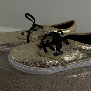 Vans Atwood low-top sneakers in a gold metallic